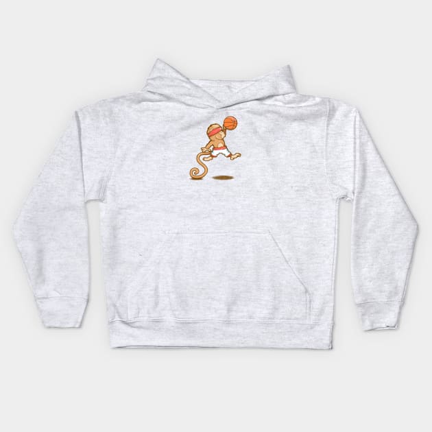 Monkey Baller Kids Hoodie by wuhuli